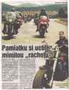 Spomienková jazda za zosnulých motorkárov - Článok Nový Čas 13.6.2005