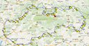 Pokus o rekord: Okolo Slovenska na motocykli 2015 - mapa pánovanej trasy